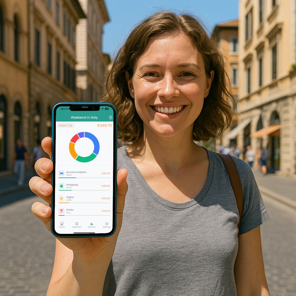Traveler using Spentrip app effortlessly